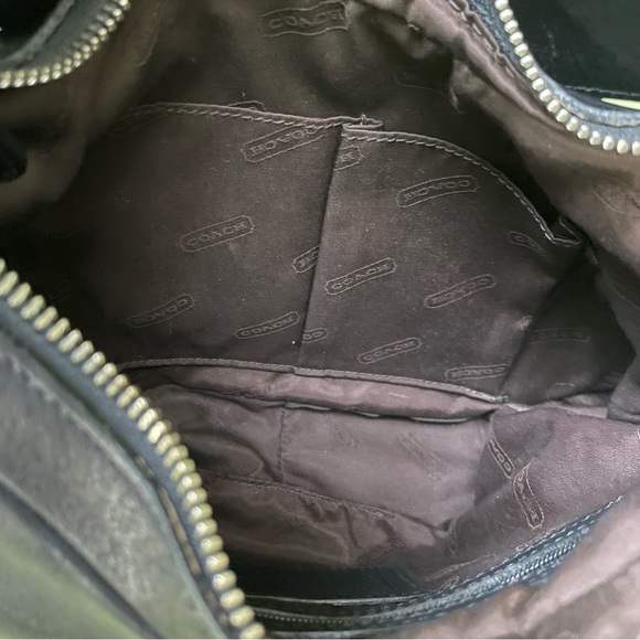 Vintage black/silver Coach leather shoulder bag - Picture 9 of 14